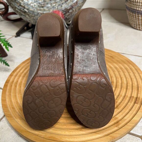 UGG Lynnea Brown Suede Leather Ankle Fold Over Booties Women’s Size 5 US - Picture 12 of 16